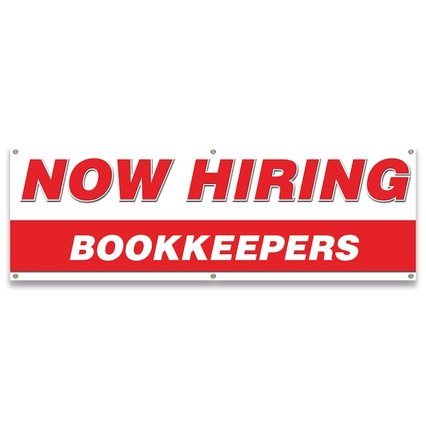 Now Hiring Bookkeepers Banner Apply Inside Accepting Application Single Sided